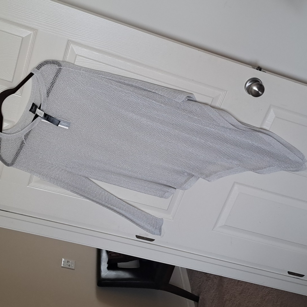 Nwt 1 Sleeve Metallic Top